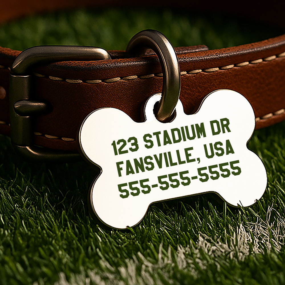 Green Bay Game Day Tag – White Gridiron Edition
