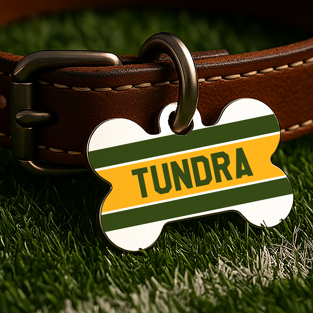 Green Bay Game Day Tag – White Gridiron Edition
