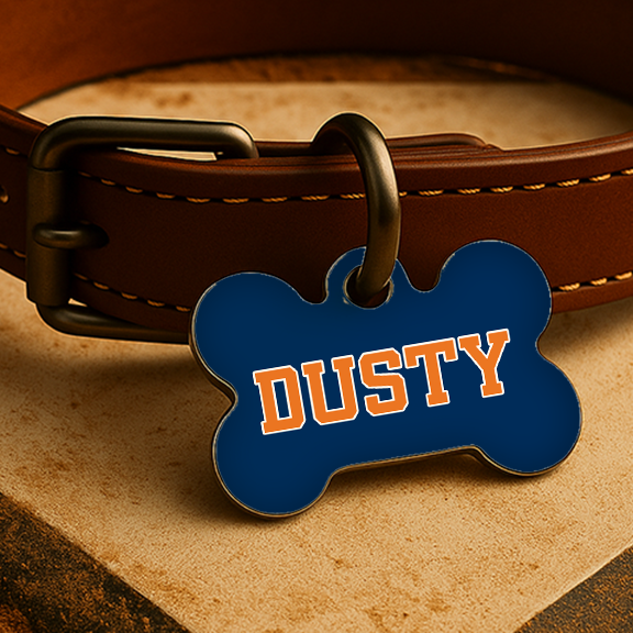 Houston Game Day Tag – Blue & Orange Edition