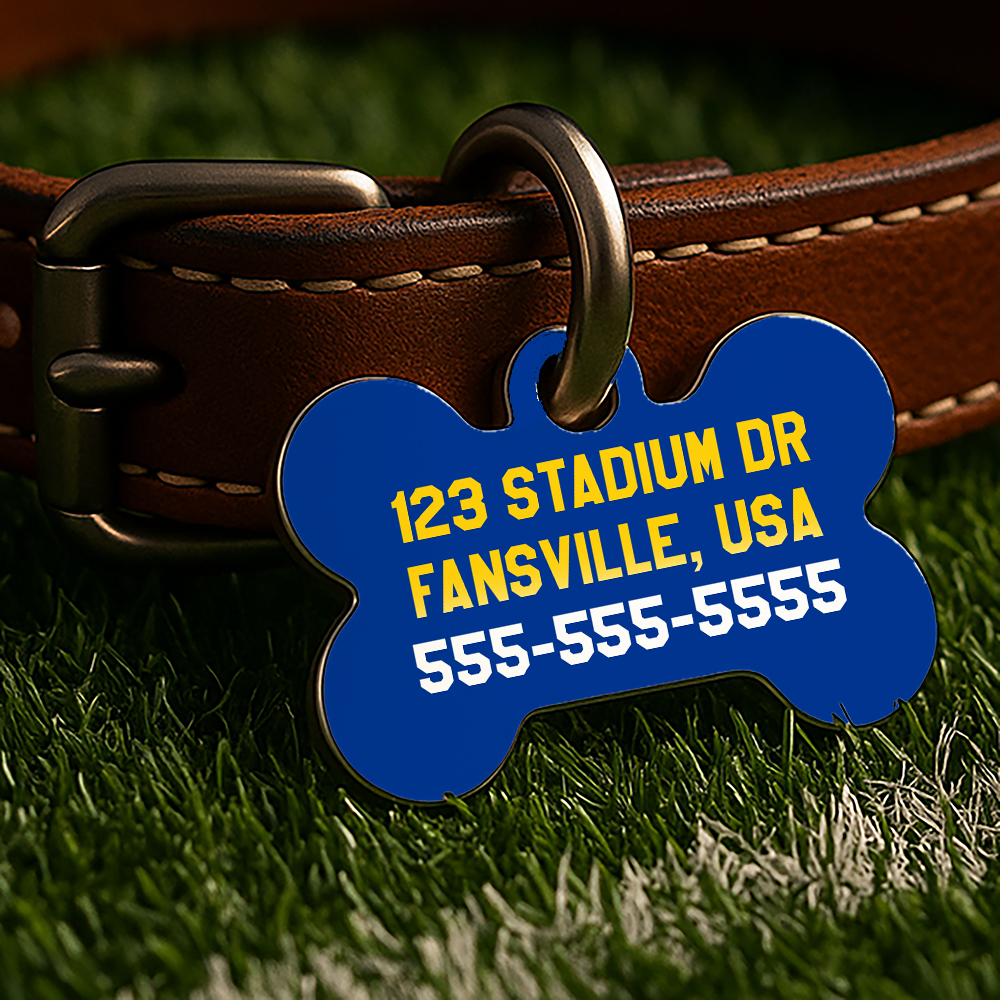 Los Angeles Game Day Tag – Royal Blue Gridiron Edition