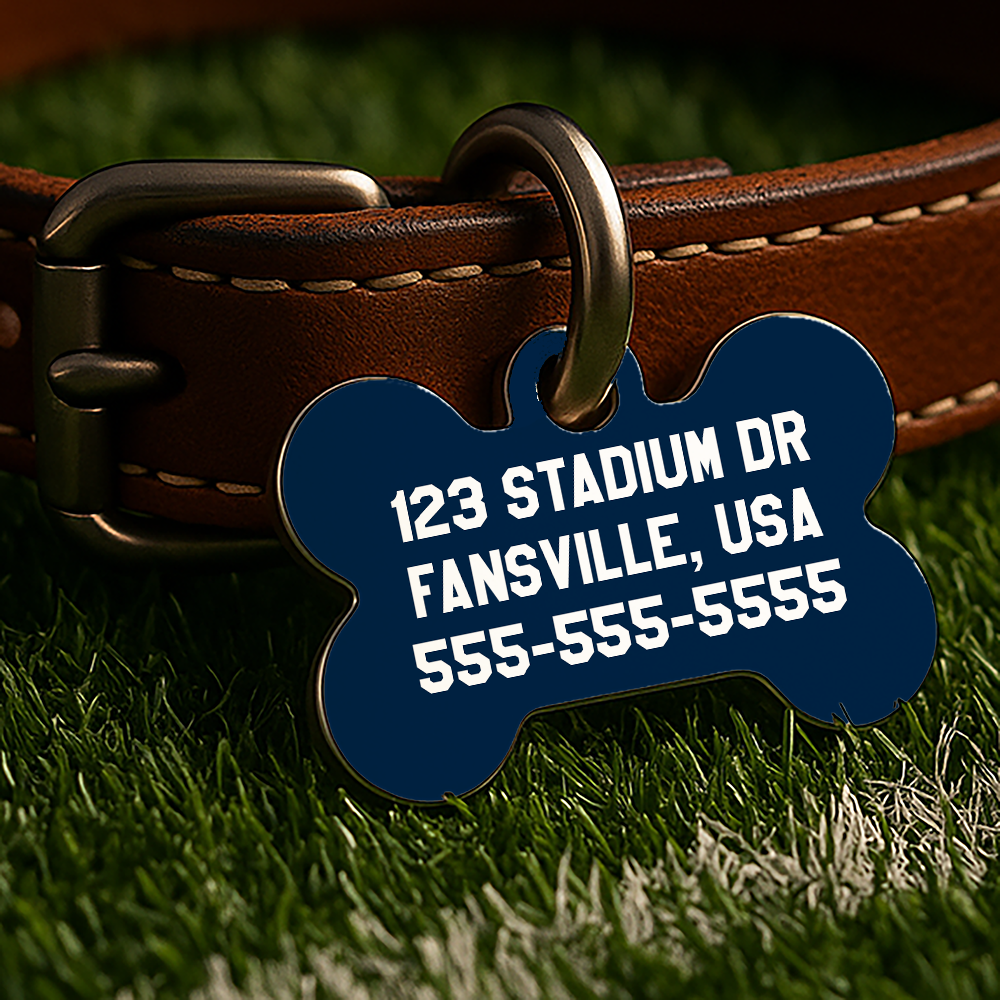 New England Game Day Tag – Blue Gridiron Edition