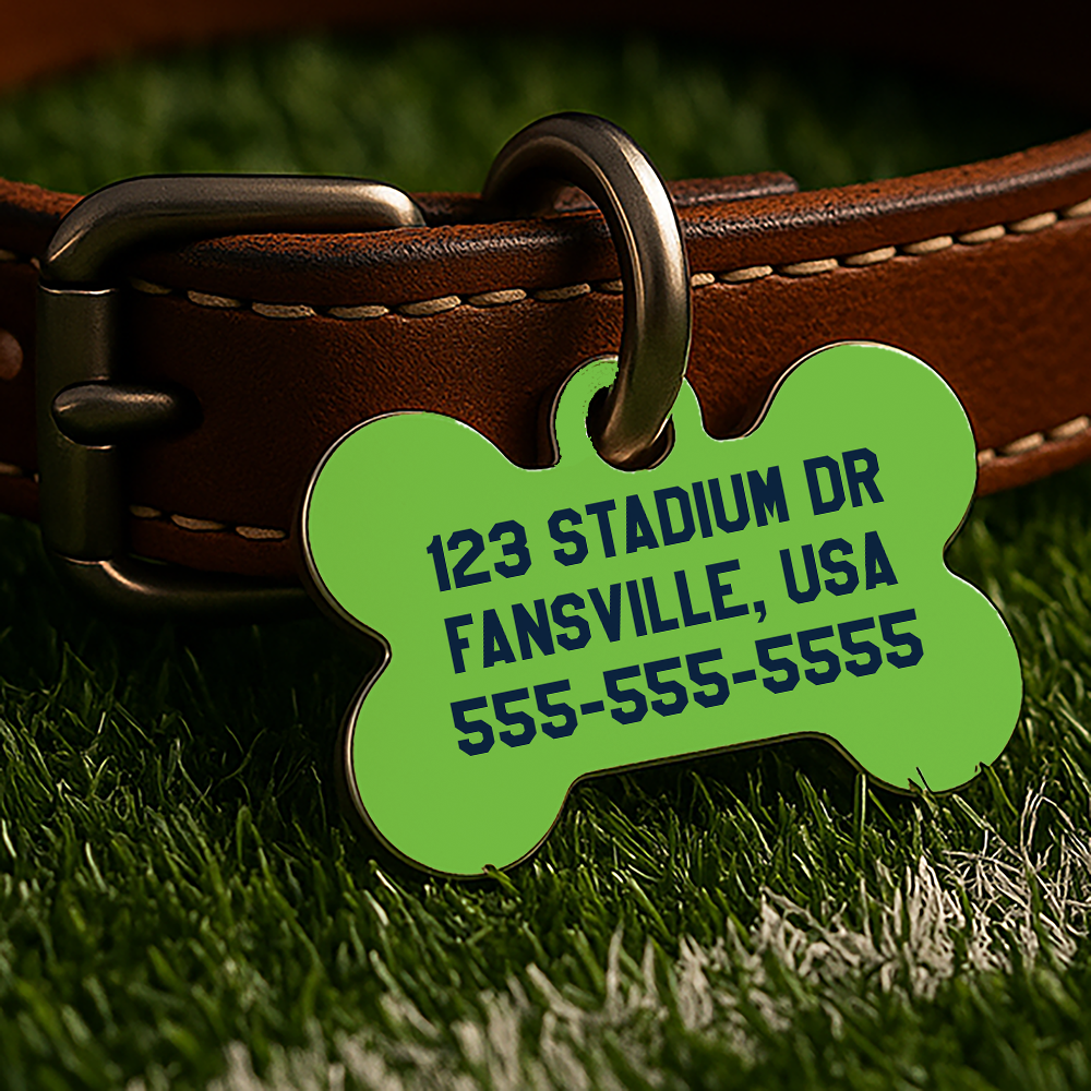 Seattle Game Day Tag – Green Gridiron Edition