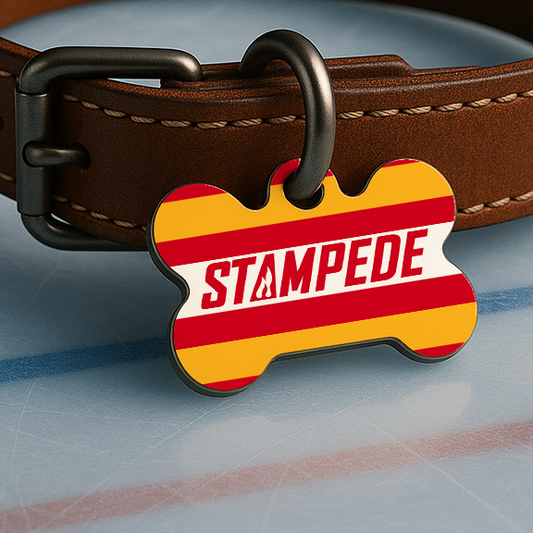Calgary Game Day Tag - Ice Time Red & Yellow