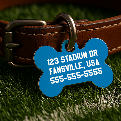 Detroit Game Day Tag – Blue Gridiron Edition