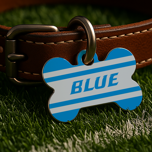 Detroit Game Day Tag – Blue Gridiron Edition