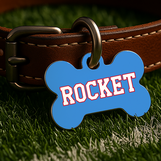 Houston Game Day Tag – Throwback Blue Gridiron Edition