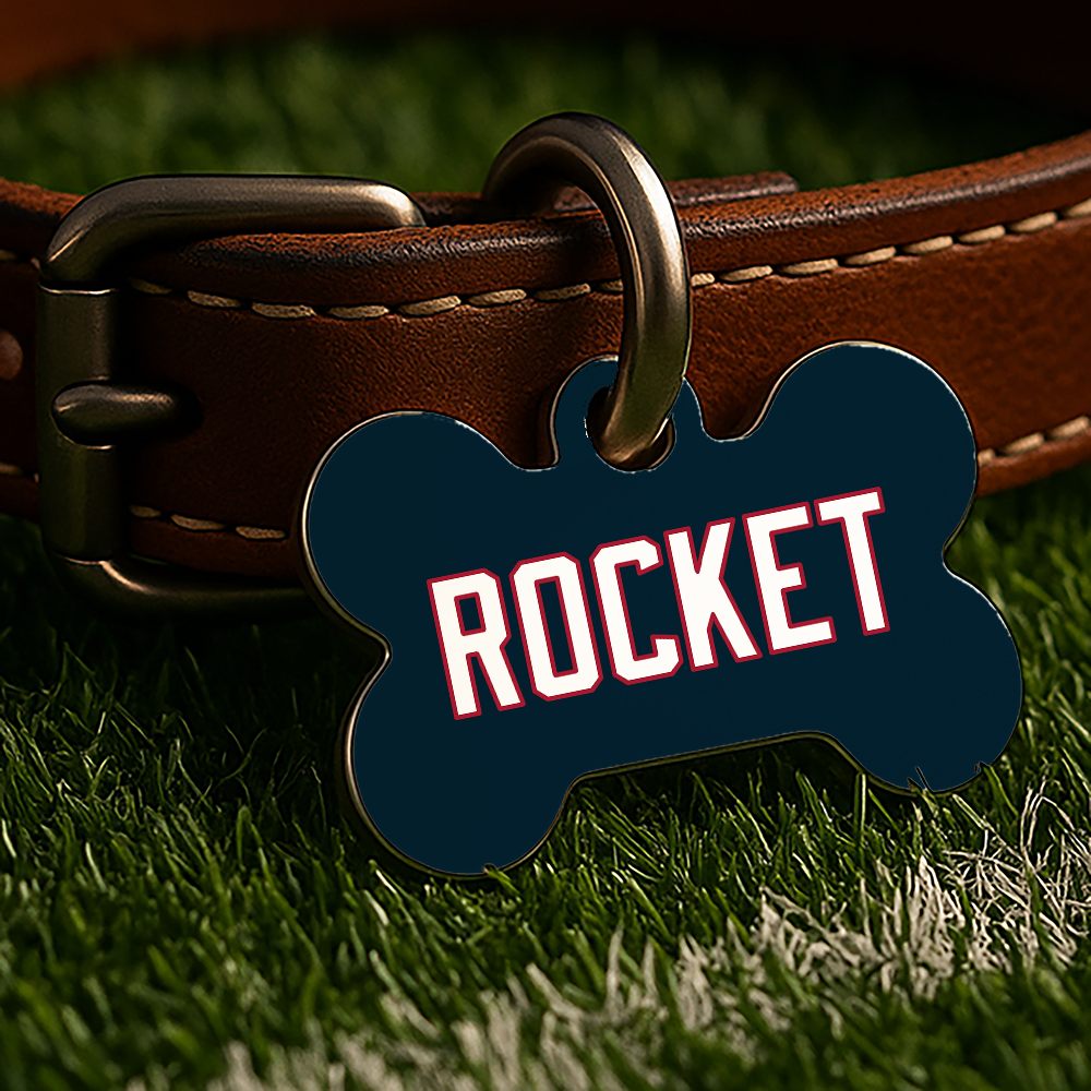 Houston Game Day Tag – Blue Gridiron Edition