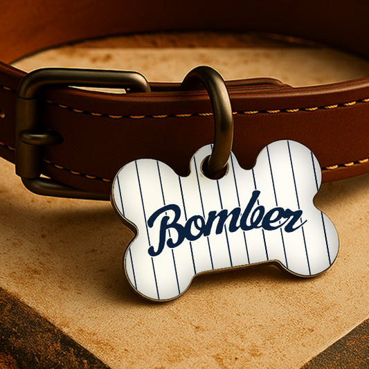 New York Game Day Tag – Bronx Pinstripe Script Edition