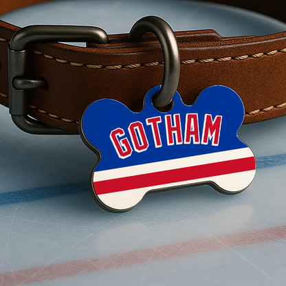 New York Game Day Tag - Ice Time Blue & Red