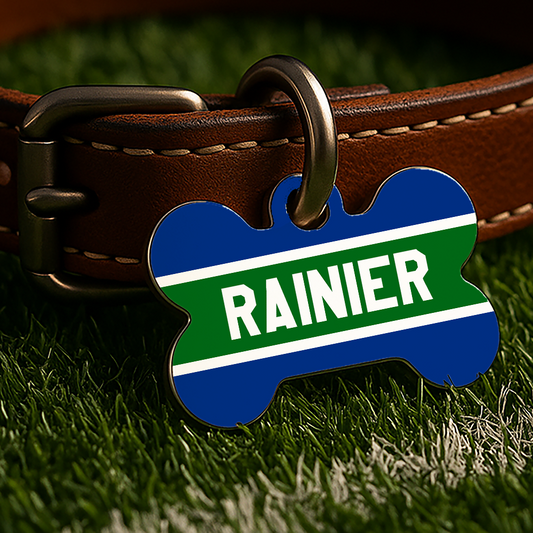 Seattle Game Day Tag – Throwback Blue Gridiron Edition