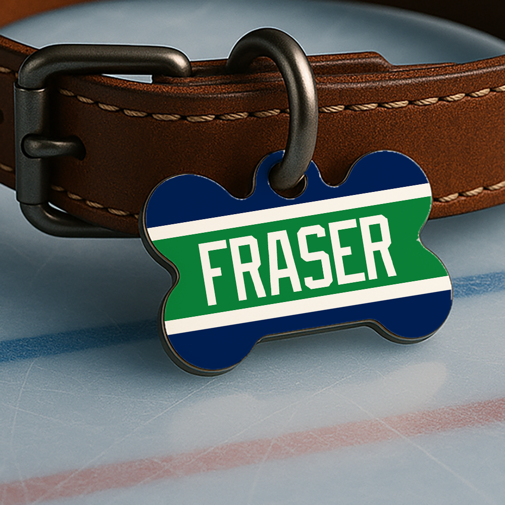 Vancouver Gameday Style, Ice Time Blue & Green Edition, Double Sided Dog Tag