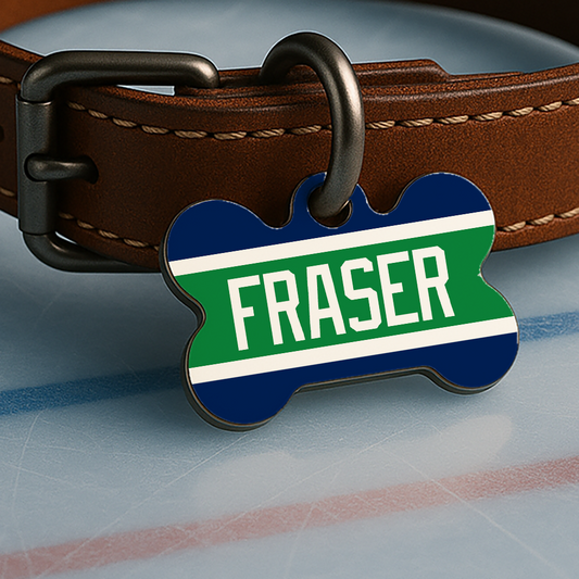 Vancouver Gameday Style, Ice Time Blue & Green Edition, Double Sided Dog Tag